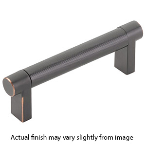4" cc Select Knurled Cabinet Rectangular Pull - Oil Rubbed Bronze