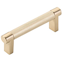 3.5" cc Select Knurled Cabinet Rectangular Pull - Satin Brass