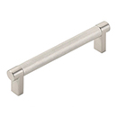 5" cc Select Knurled Cabinet Rectangular Pull - Satin Nickel