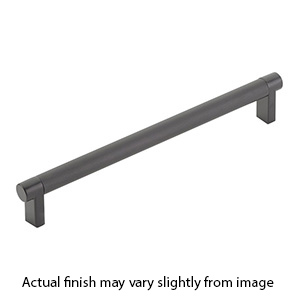 12" cc Select Knurled Cabinet Rectangular Pull - Flat Black