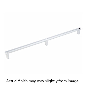 20" cc Select Knurled Cabinet Rectangular Pull - Polished Chrome