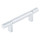 3.5" cc Select Knurled Cabinet Bar Pull - Polished Chrome