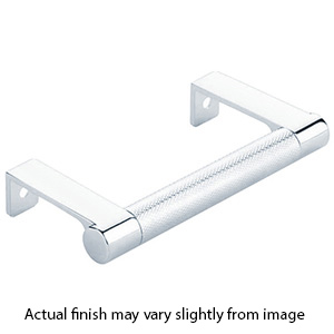 4.25" cc Select Knurled Cabinet Edge Pull - Polished Chrome