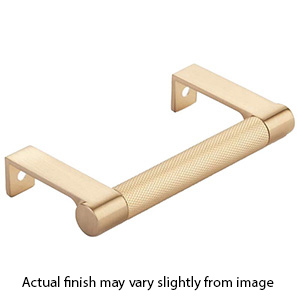 4.25" cc Select Knurled Cabinet Edge Pull - Satin Brass
