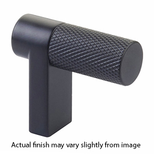 1-1/2" Select Knurled Cabinet Finger Pull - Flat Black