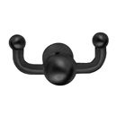 2609 - Traditional Brass - Double Hook - Rectangular Rosette - Flat Black