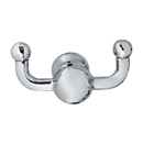 2609 - Traditional Brass - Double Hook - Oval Rosette - Polished Chrome