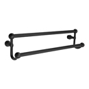 26031 - Traditional Brass - 18" Double Towel Bar - Rectangular Rosette - Flat Black