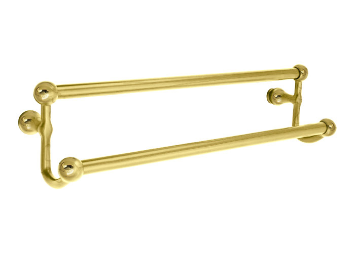 26031 - Traditional Brass - 18 Double Towel Bar - French Antique