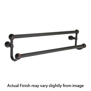 26032 - Traditional Brass - 24" Double Towel Bar - Rectangular Rosette - Bronze
