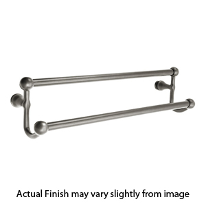 26031 - Traditional Brass - 18" Double Towel Bar - Oval Rosette - Pewter