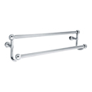 26031 - Traditional Brass - 18" Double Towel Bar - Oval Rosette - Polished Chrome