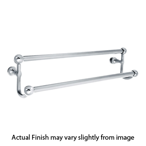 26032 - Traditional Brass - 24" Double Towel Bar - Rectangular Rosette - Polished Chrome