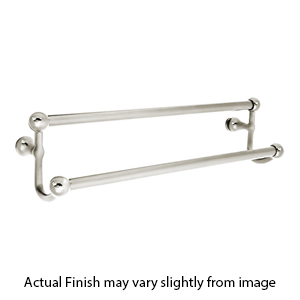 26032 - Traditional Brass - 24" Double Towel Bar - Round Rosette - Polished Nickel