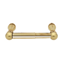 2605 - Traditional Brass - Spring Rod Paper Holder - Rectangular Rosette - French Antique