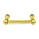 2605 - Traditional Brass - Spring Rod Paper Holder - Rope Rosette - Unlacquered Brass