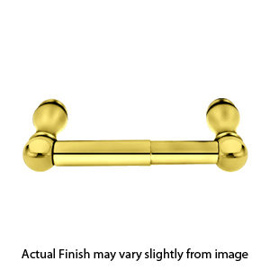 2605 - Traditional Brass - Spring Rod Paper Holder - Small Round Rosette - Unlacquered Brass