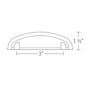 86123 - Traditional Brass - 3" Cup Pull - Pewter