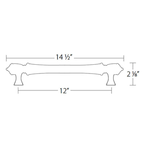 86343 - Traditional Brass - 12" Spindle Appliance Pull - Pewter
