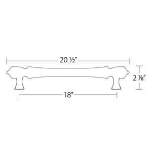 86344 - Traditional Brass - 18" Spindle Appliance Pull - Pewter