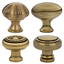 Traditional Brass Knobs - French Antique