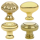Traditional Brass Knobs - Unlacquered Brass
