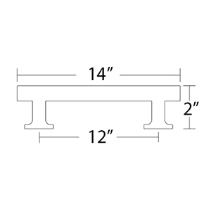 87001 - Urban Modern - 12" cc Freestone Appliance Pull - Polished Nickel