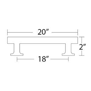 87002 - Urban Modern - 18" cc Freestone Appliance Pull - Polished Nickel