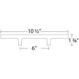 86685 - Urban Modern - 6" cc Mod Hex Extended Pull - Satin Brass