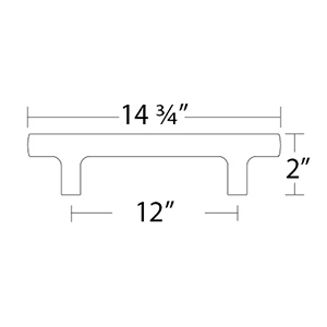 87003 - Urban Modern - 12" cc Mod Hex Appliance Pull - Polished Chrome