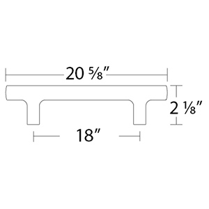 87004 - Urban Modern - 18" cc Mod Hex Appliance Pull - Polished Nickel