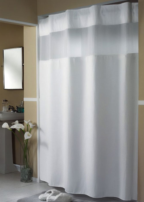 waffle hookless shower curtains for hotels