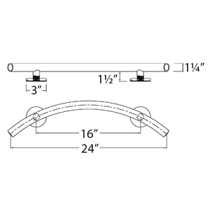 Crescent 24" Grab Bar