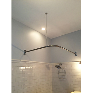 30" x 72" - Corner Shower Rod - Rectangular Flange