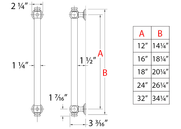 Grab Bar Smooth w/ End Caps