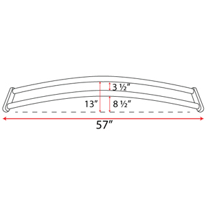 60" Contemporary Double Curved Shower Rod