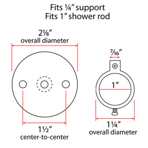 18" Ceiling Support - 1" Loop