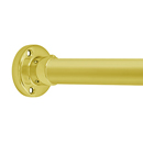 36" Shower Rod - Heavy Duty Round - Unlacquered Brass