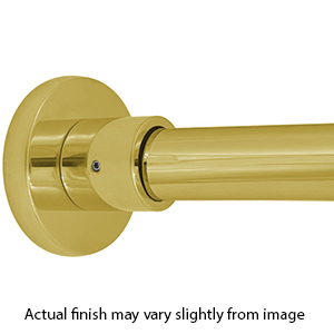 60" Shower Rod - Deluxe Contemporary - Unlacquered Brass