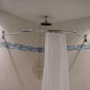 36" x 16" x 36" - Neo-Angle Shower Rod - Rectangular Flange