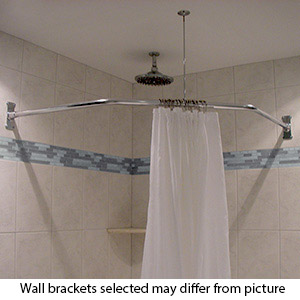 Deluxe Contemporary - 48" Neo Angle Shower Rod
