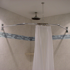 36" x 36" x 36" - Neo-Angle Shower Rods - Rectangular Flanges