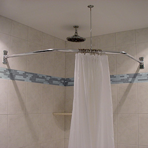 48" x 48" x 48" - Neo-Angle Shower Rods - Rectangular Flange