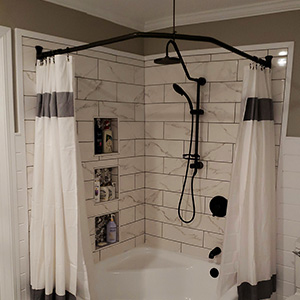 36" x 36" x 36" - Neo-Angle Shower Rods - Rectangular Flanges