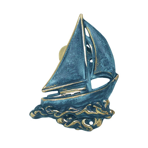 Sailboat Door Knocker Verdigris W Br Accents Spi Door Knocker Sailboat Br Verdigris Detail Jpg