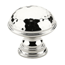 570 PN - Atherton - Hammered/ Plain Edge Knob - Polished Nickel