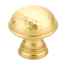 570 SB - Atherton - Hammered/ Plain Edge Knob - Satin Brass