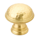 571 SB - Atherton - Hammered/ Knurled Edge Knob - Satin Brass