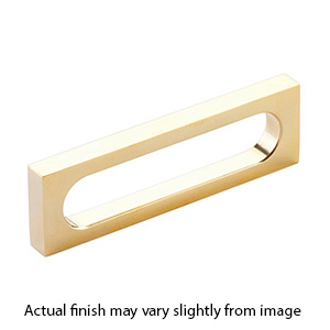 10032-UNBR - Modern Oval Slot - 3.5"cc Cabinet Pull - Unlacquered Brass