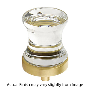 76 - City Lights - 1-1/8" Concave Glass Knob - Satin Brass